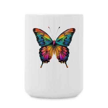 Schmetterling Flügel Bunt Butterfly Schmetterlinge - Große Tasse 440 ml - Weiß - Vorne