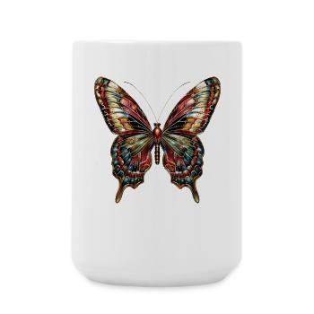Schmetterling Flügel Bunt Butterfly Schmetterlinge - Große Tasse 440 ml - Weiß - Vorne
