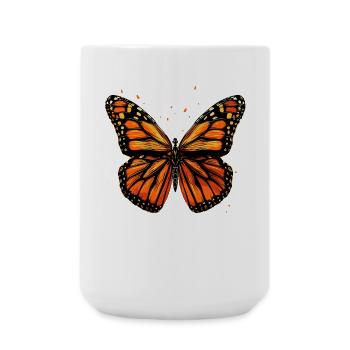 Schmetterling Flügel Bunt Butterfly Schmetterlinge - Große Tasse 440 ml - Weiß - Vorne