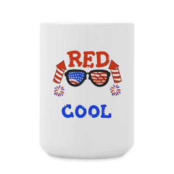 4. Juli Amerika Flagge Feuerwerk - Große Tasse 440 ml - Weiß - Vorne