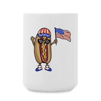 Hotdog 4. Juli USA Flagge - Große Tasse 440 ml - Weiß - Vorne