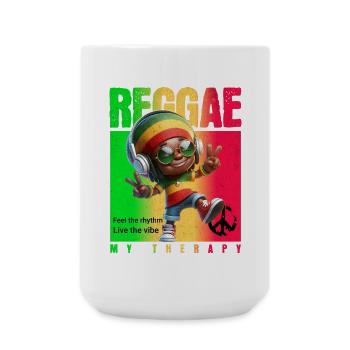 Reggae my therapy Rastaman - Große Tasse 440 ml - Weiß - Vorne