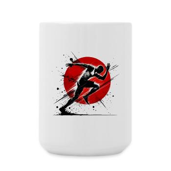 Dynamic Runner Athletic Sports Enthusiast Design - Large Mug 440 ml - white - Front