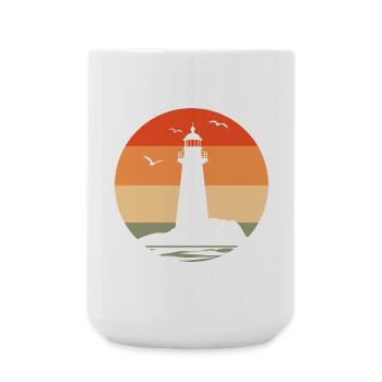 Lighthouse at sunset - Large Mug 440 ml - white - Front