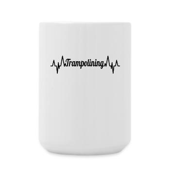 Trampoline Jumping ECG Heart Line - Large Mug 440 ml - white - Front