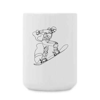 Snowboarder Line Art - Große Tasse 440 ml - Weiß - Vorne
