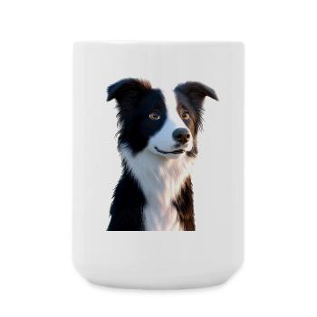 border collie chien amoureux chiot mignons collies - Grande tasse 440 ml - blanc - Devant