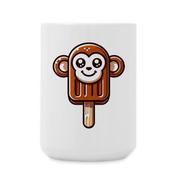 Ein Eis in Form eines lächelnden Äffchens - Große Tasse 440 ml - Weiß - Vorne