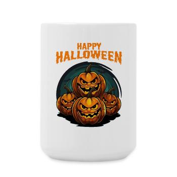 Happy Halloween Pumpkins Jack O'Lanterns Kürbisse - Large Mug 440 ml - white - Front