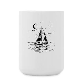 Segeln Skizze - Große Tasse 440 ml - Weiß - Vorne