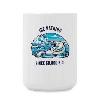 Polar bear bathing in the Arctic cold physio - Large Mug 440 ml - white - Front
