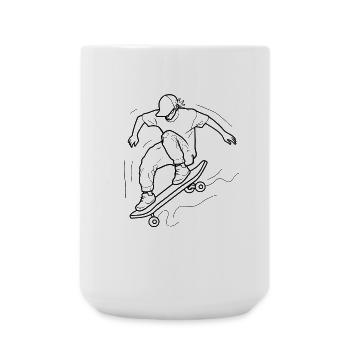 Skateboarder Drawing - Large Mug 440 ml - white - Front