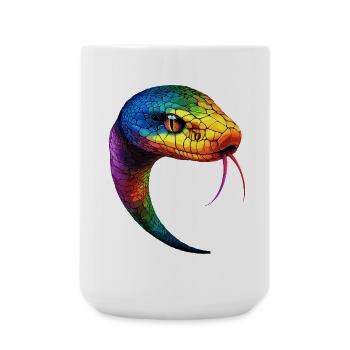 Serpent Python Cobra Mamba Serpent à sonnettes Serpent - Grande tasse 440 ml - blanc - Devant
