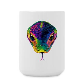 Serpent Python Cobra Mamba Serpent à sonnettes Serpent - Grande tasse 440 ml - blanc - Devant