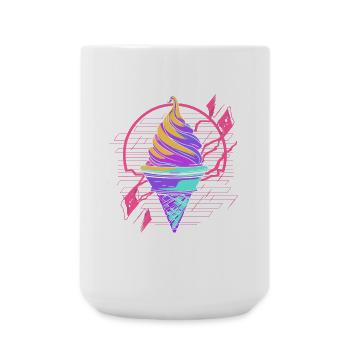 Cornet de crème glacée Synthwave - Grande tasse 440 ml - blanc - Devant