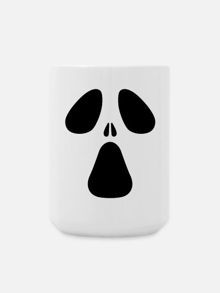 AC Designs Halloween Geistergesicht - Große Tasse 440 ml - Weiß
