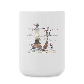 Chess Queen and King Graphic - Large Mug 440 ml - white - Front