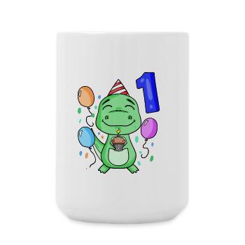 1 an - inscription à l’école - dinosaure motif dinosaure Dino - Grande tasse 440 ml - blanc - Devant