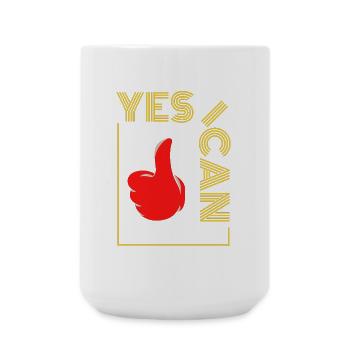 ja ich kann das - Optimismus ist mein Können - Große Tasse 440 ml - Weiß - Vorne