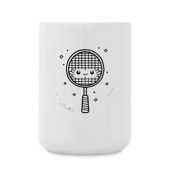 Badminton Racket Comic - Large Mug 440 ml - white - Front