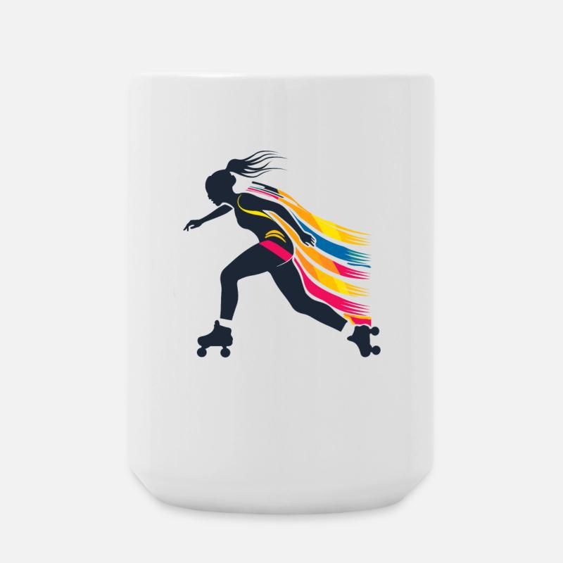 Rollschuhfahrerin - Große Tasse 440 ml - Weiß