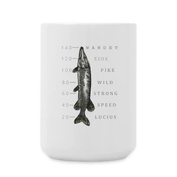 Big Pike - Large Mug 440 ml - white - Front