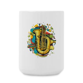 Tuba Cartoon Look - Large Mug 440 ml - white - Front