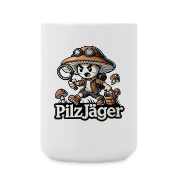 Pilzsammler Pilzjäger Pilze Wald Natur Humor Spaß - Große Tasse 440 ml - Weiß - Vorne