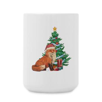 Fox Santa Claus Santa Claus Christmas Tree - Large Mug 440 ml - white - Front