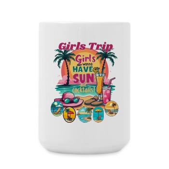 Girls Trip Sonnenstrand Vibes - Große Tasse 440 ml - Weiß - Vorne
