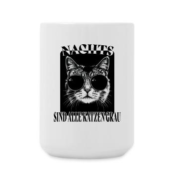 Nachts sind alle Katzen grau - Große Tasse 440 ml - Weiß - Vorne