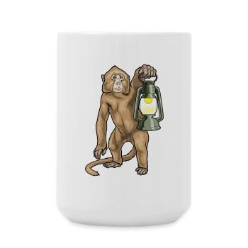 Affe Laterne - Große Tasse 440 ml - Weiß - Vorne