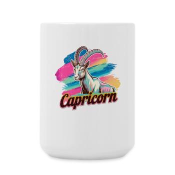 Capricorn Horoscope Astrology Sign Vintage Design. - Large Mug 440 ml - white - Front