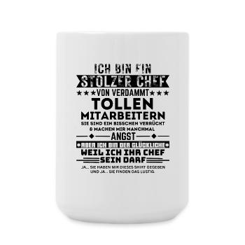 Stolzer Chef Glücklich - Große Tasse 440 ml - Weiß - Vorne