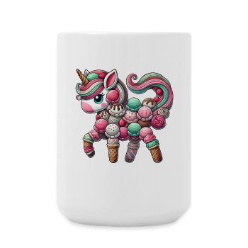 Einhorn Eis Kugel Eis Sommer Nachtisch skurril - Große Tasse 440 ml - Weiß - Vorne