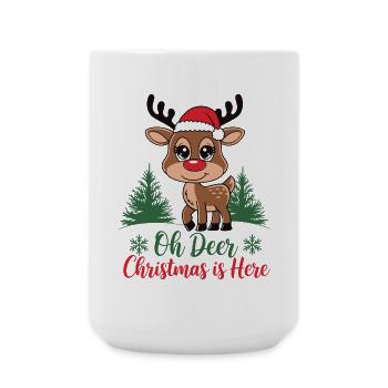 Oh Deer Christmas is Here - Große Tasse 440 ml - Weiß - Vorne
