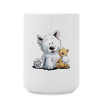 West Highland White Terrier with Soft Toy - Large Mug 440 ml - white - Front