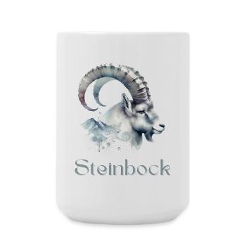 Elegantes Steinbock Sternzeichen Aquarell Geschenk - Große Tasse 440 ml - Weiß - Vorne