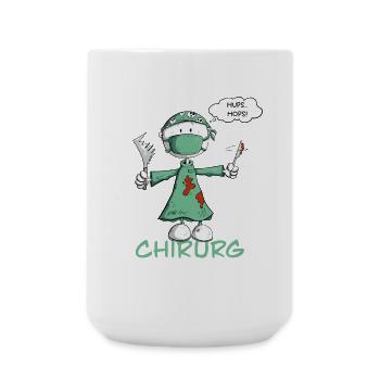 Schwarzer Humor Chirurg Strichmännchen Cartoon - Große Tasse 440 ml - Weiß - Vorne