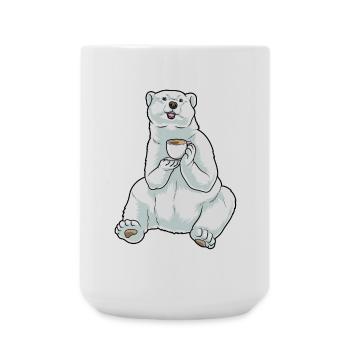 Tasse à café ours polaire - Grande tasse 440 ml - blanc - Devant