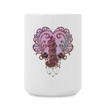 In der Umarmung des Herzens. - Große Tasse 440 ml - Weiß - Vorne