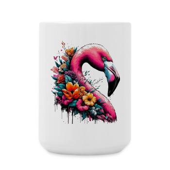Flamingo - Große Tasse 440 ml - Weiß - Vorne