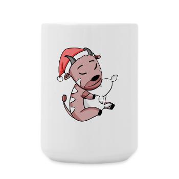 Antilope mignonne fatiguée dormir à Noël - Grande tasse 440 ml - blanc - Devant