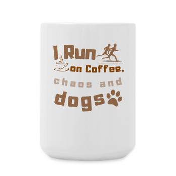 Run on Coffee and Chaos T-Shirt - Large Mug 440 ml - white - Front