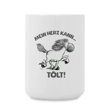 Lustiges Islandpferd Mein Herz Kann Tölt Spruch - Große Tasse 440 ml - Weiß - Vorne
