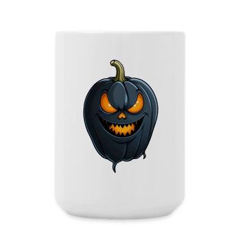 Dunkler gruseliger Kürbiskopf - Große Tasse 440 ml - Weiß - Vorne