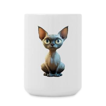 Chat Sphynx Chat Sphynx Chat Canadien Mignon Sphinx - Grande tasse 440 ml - blanc - Devant