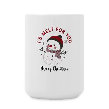 Cute Christmas Snowman I'd Melt For You - Large Mug 440 ml - white - Front