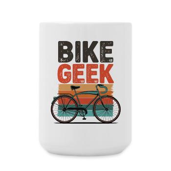 Bike Geek Retro Vibes - Große Tasse 440 ml - Weiß - Vorne