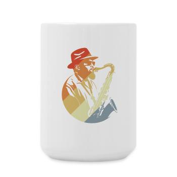 Saxophone Player Retro - Large Mug 440 ml - white - Front
